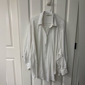 Pink Blush Women’s White Button Up Shirt
